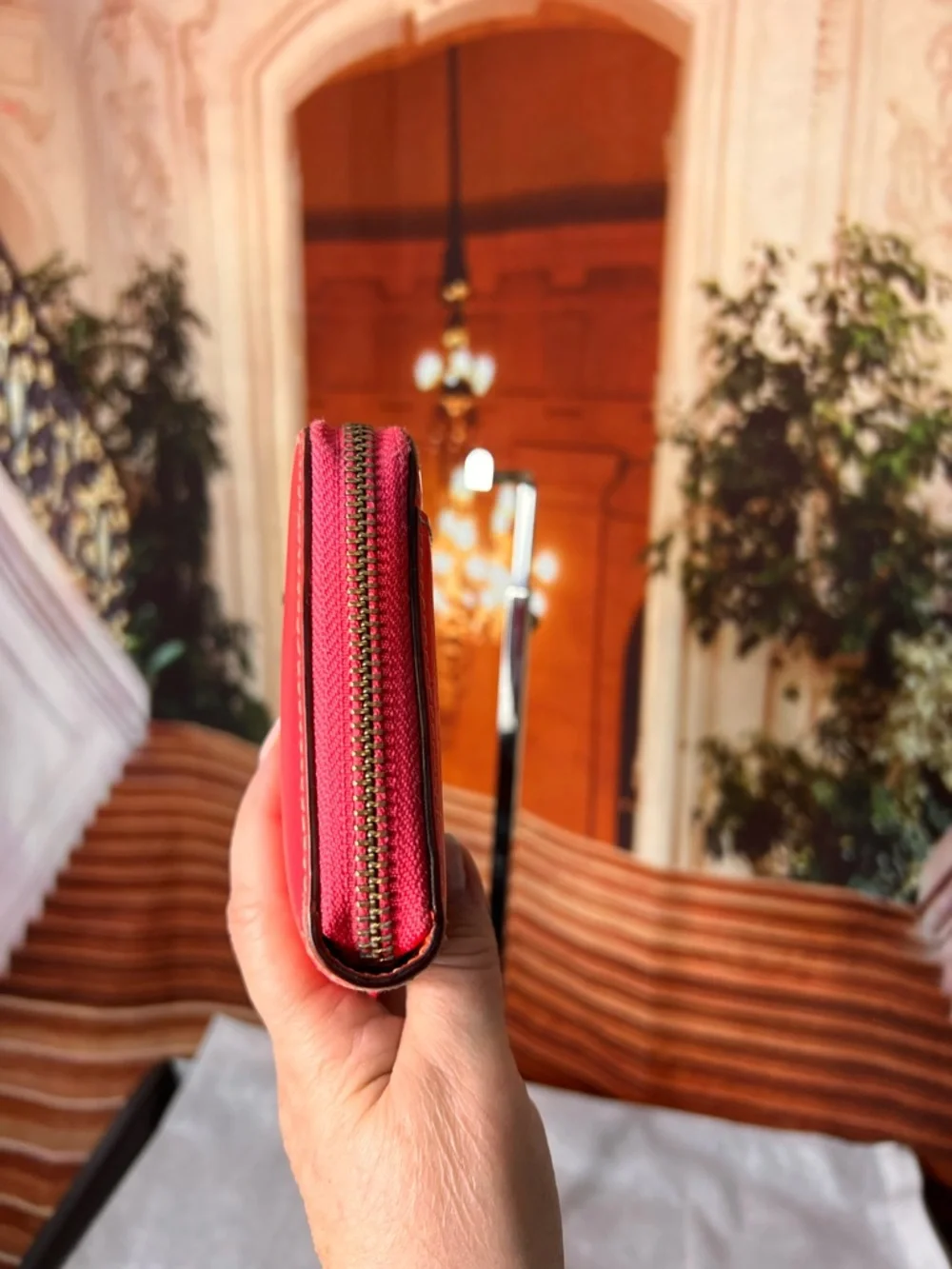 kate spade ♠️  New York Hot Pink Zip-Around Leather Wallet 12 card slots Lined